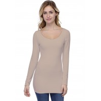 T-shirt long col danseuse manches longues en modal ROXANE10