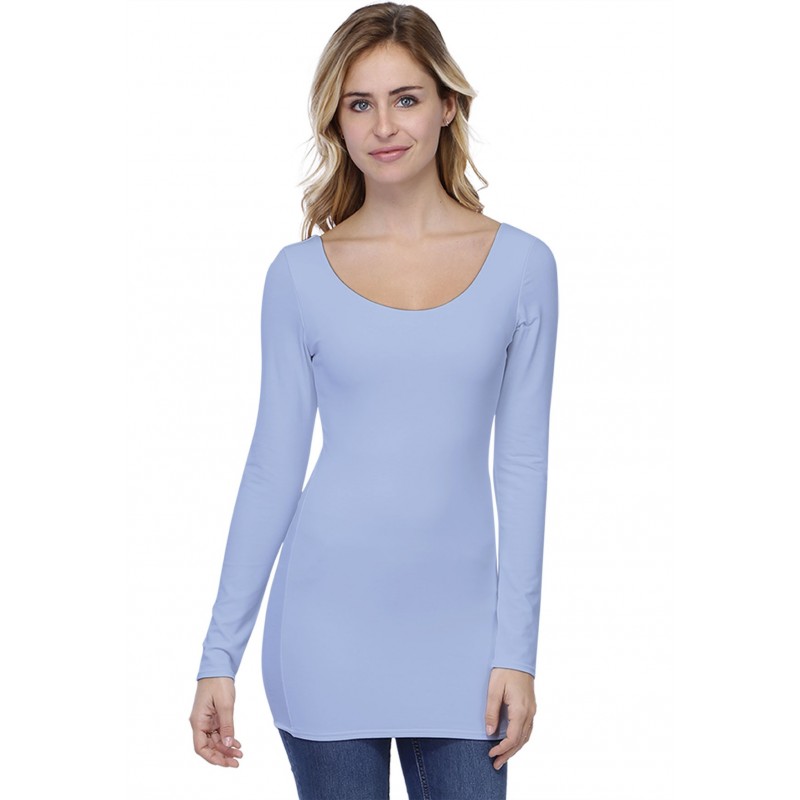 T-shirt long col danseuse manches longues en modal ROXANE10 T-shirt long col danseuse manches longues en modal ROXANE10