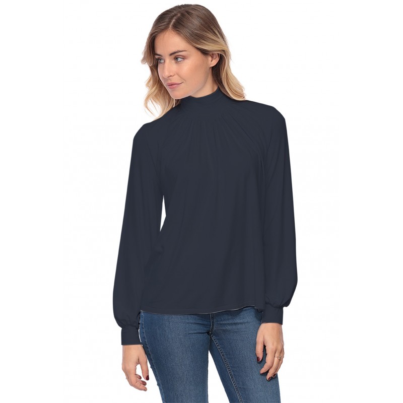 Tee-shirt col montant plissé manches longues SANDY Tee-shirt col montant plissé manches longues SANDY