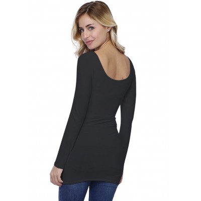 T-shirt long col danseuse manches longues en modal ROXANE10