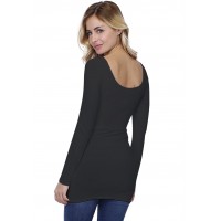 T-shirt long col danseuse manches longues en modal ROXANE10