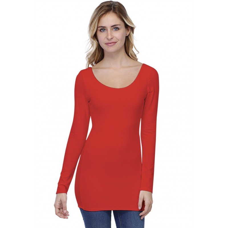 T-shirt long col danseuse manches longues en modal ROXANE10 T-shirt long col danseuse manches longues en modal ROXANE10