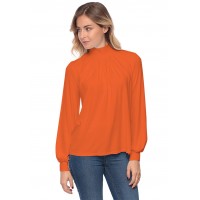 Tee-shirt col montant plissé manches longues SANDY