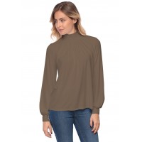 Tee-shirt col montant plissé manches longues SANDY