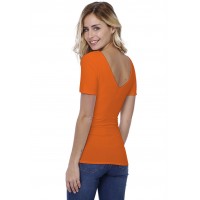 T-shirt col V doublé devant et derrière manches courtes en modal VIVI03