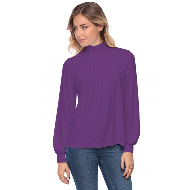 Tee-shirt col montant plissé manches longues SANDY Tee-shirt col montant plissé manches longues SANDY