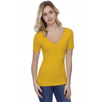 T-shirt col V doublé devant et derrière manches courtes en modal VIVI03