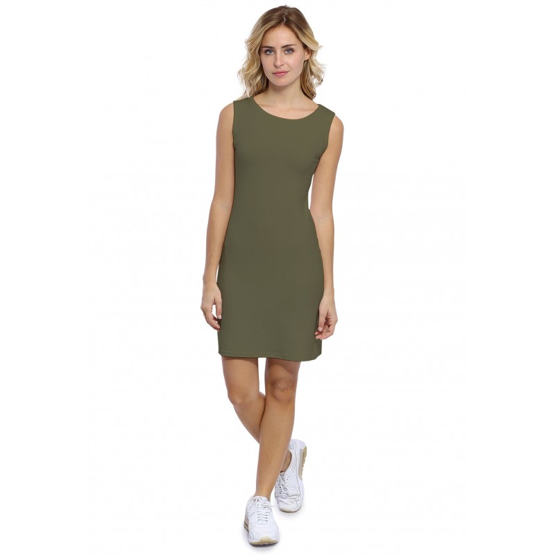 Robe col bateau sans manche en modal GUIMAUVE01 Robe col bateau sans manche en modal GUIMAUVE01