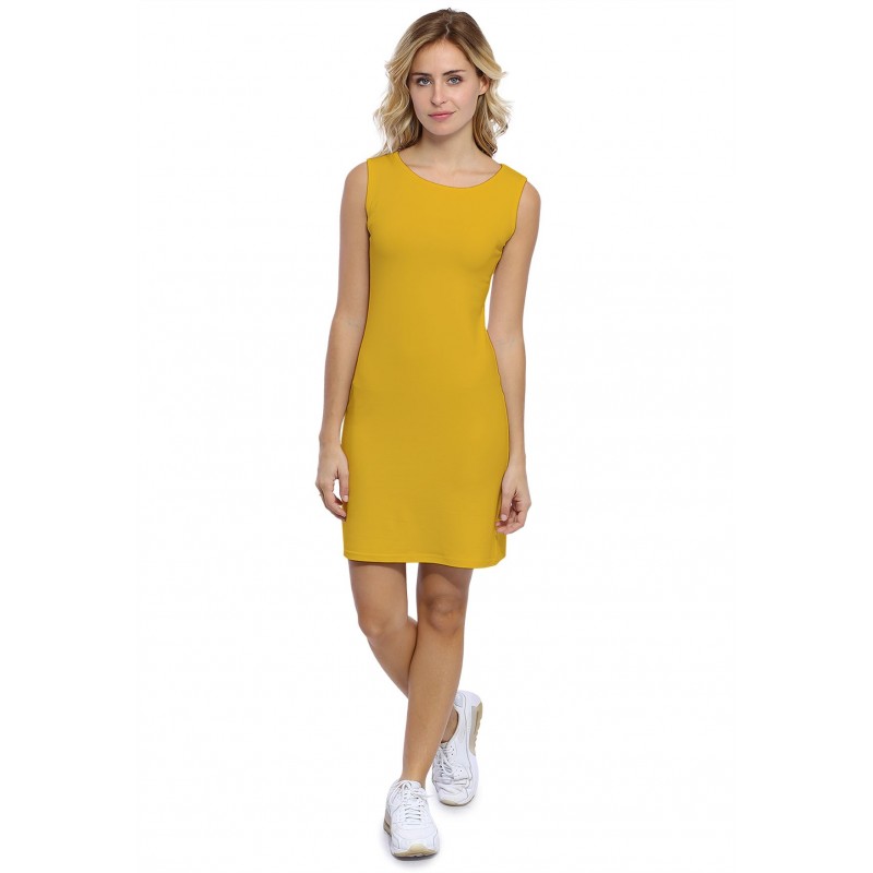 Robe col bateau sans manche en modal GUIMAUVE01