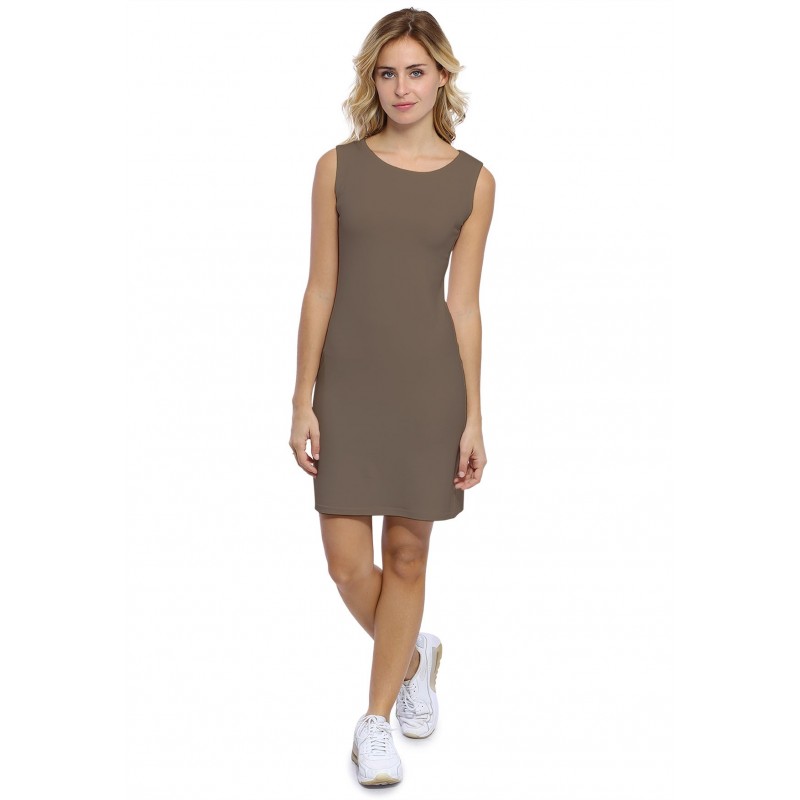 Robe col bateau sans manche en modal GUIMAUVE01 Robe col bateau sans manche en modal GUIMAUVE01