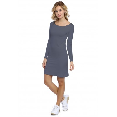 Robe col bateau manches longues en modal GUIMAUVE05