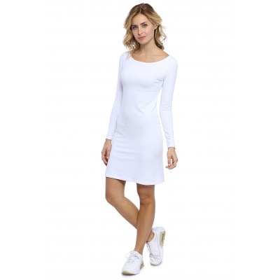Robe col bateau manches longues en modal GUIMAUVE05