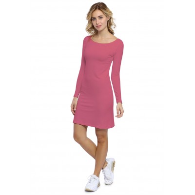 Robe col bateau manches longues en modal GUIMAUVE05