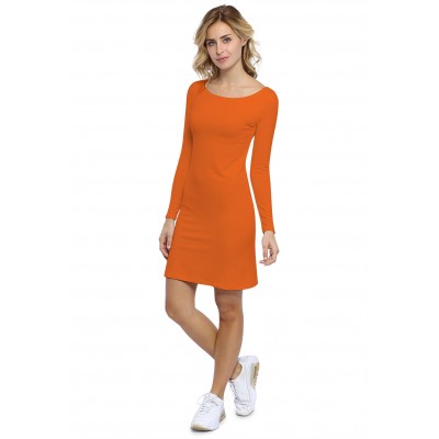 Robe col bateau manches longues en modal GUIMAUVE05