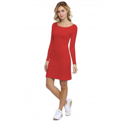 Robe col bateau manches longues en modal GUIMAUVE05