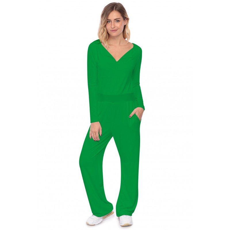 Combinaison pantalon, col V à revers MOLLY