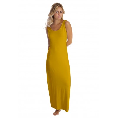 Robe longue col danseuse sans manches en modal GILDA