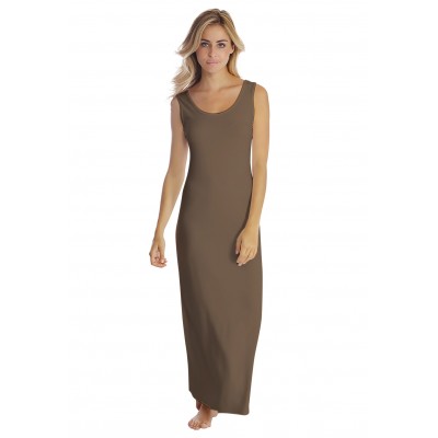 Robe longue col danseuse sans manches en modal GILDA