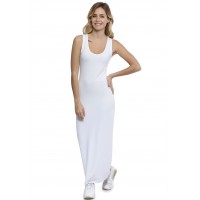 Robe droite longue col rond sans manches en modal MARIE