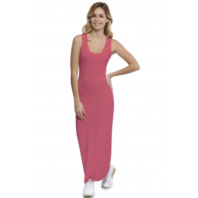 Robe droite longue col rond sans manches en modal MARIE