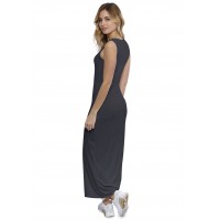 Robe droite longue col rond sans manches en modal MARIE