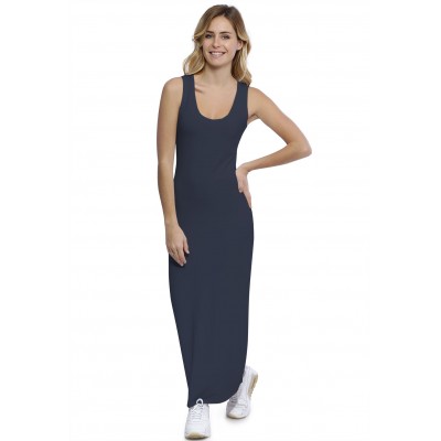Robe droite longue col rond sans manches en modal MARIE
