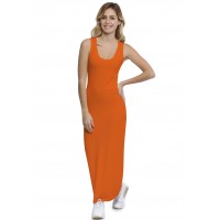Robe droite longue col rond sans manches en modal MARIE