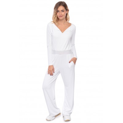 Combinaison pantalon, col V à revers MOLLY