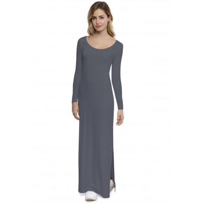Robe longue col rond manches longues en modal ECLIPSE