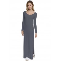 Robe longue col rond manches longues en modal ECLIPSE