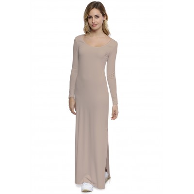 Robe longue col rond manches longues en modal ECLIPSE