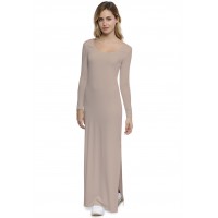 Robe longue col rond manches longues en modal ECLIPSE