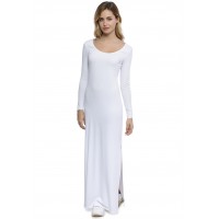 Robe longue col rond manches longues en modal ECLIPSE