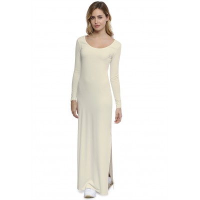 Robe longue col rond manches longues en modal ECLIPSE