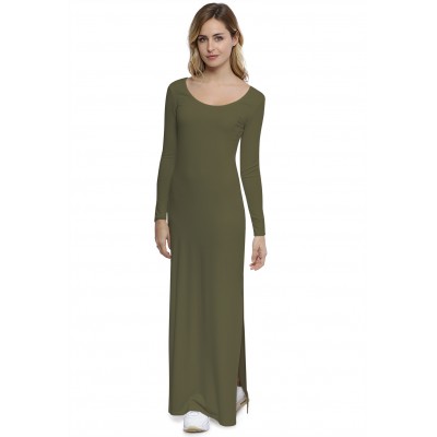 Robe longue col rond manches longues en modal ECLIPSE
