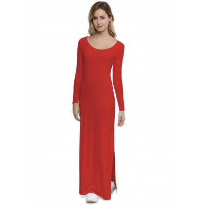 Robe longue col rond manches longues en modal ECLIPSE