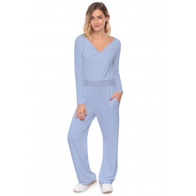 Combinaison pantalon, col V à revers MOLLY