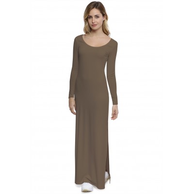Robe longue col rond manches longues en modal ECLIPSE