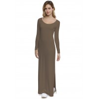 Robe longue col rond manches longues en modal ECLIPSE
