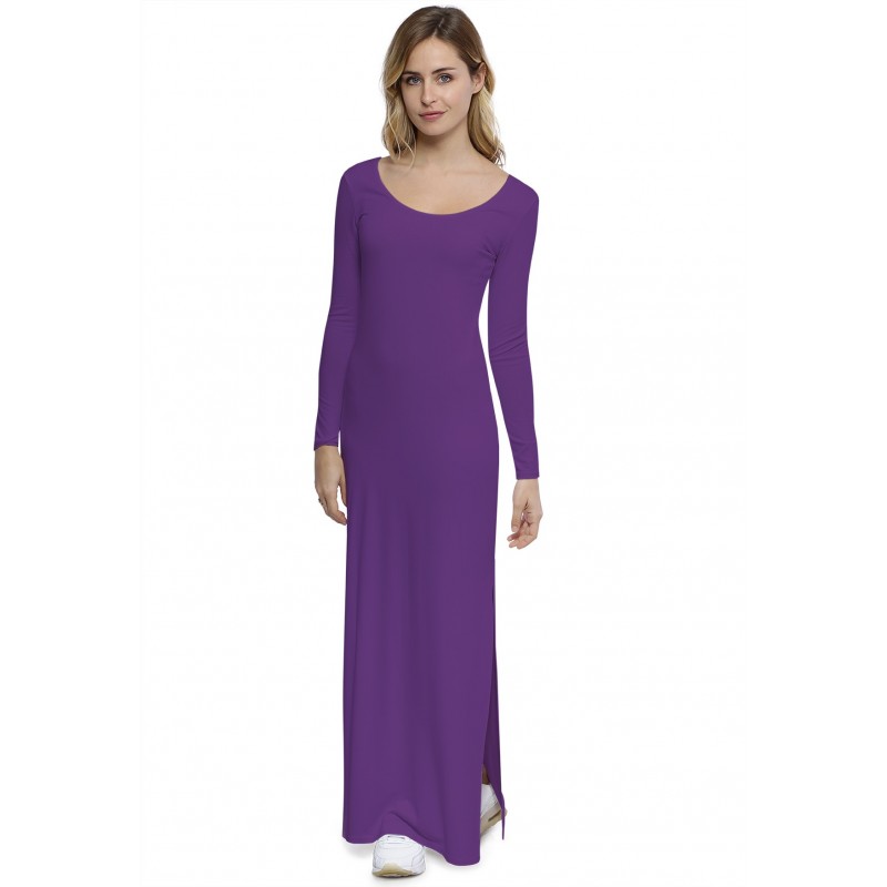 Robe longue col rond manches longues en modal ECLIPSE Robe longue col rond manches longues en modal ECLIPSE