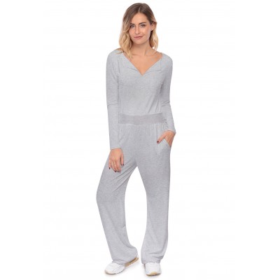 Combinaison pantalon, col V à revers MOLLY