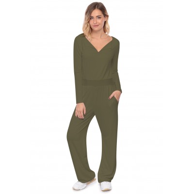 Combinaison pantalon, col V à revers MOLLY
