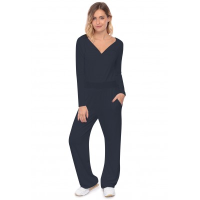 Combinaison pantalon, col V à revers MOLLY