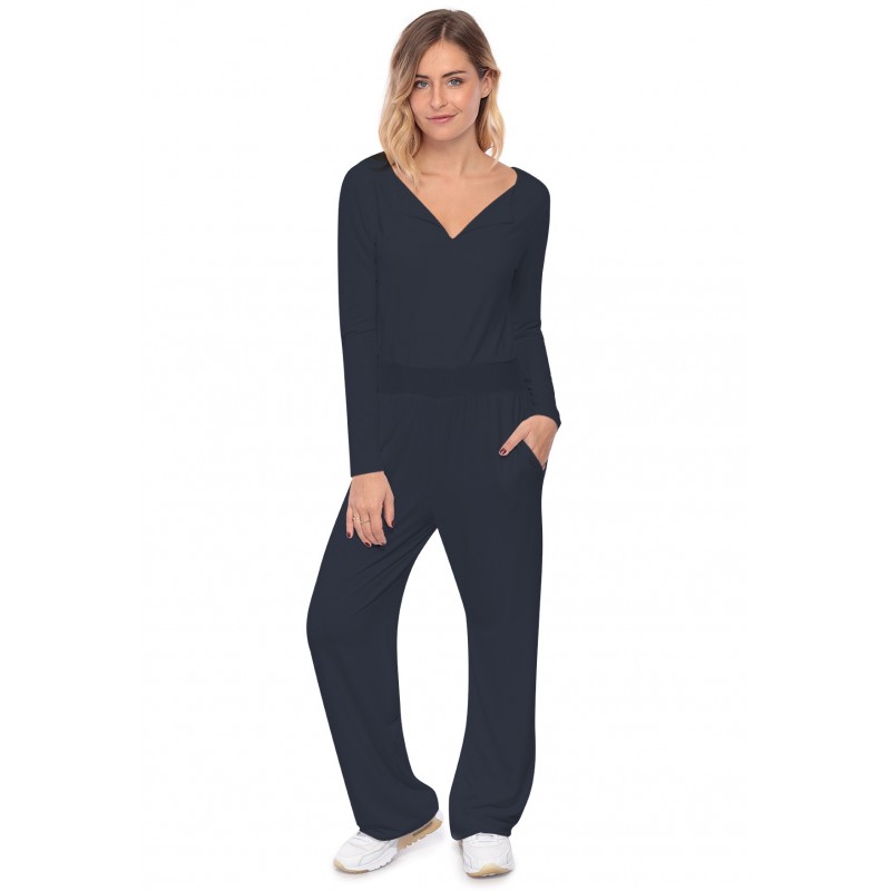 Combinaison pantalon, col V à revers MOLLY