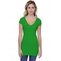 T-shirt long col V manches courtes capes en modal VIVI07