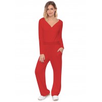 Combinaison pantalon, col V à revers MOLLY