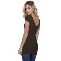 T-shirt long col V manches courtes capes en modal VIVI07