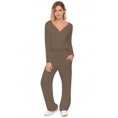 Combinaison pantalon, col V à revers MOLLY