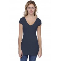 T-shirt long col V manches courtes capes en modal VIVI07