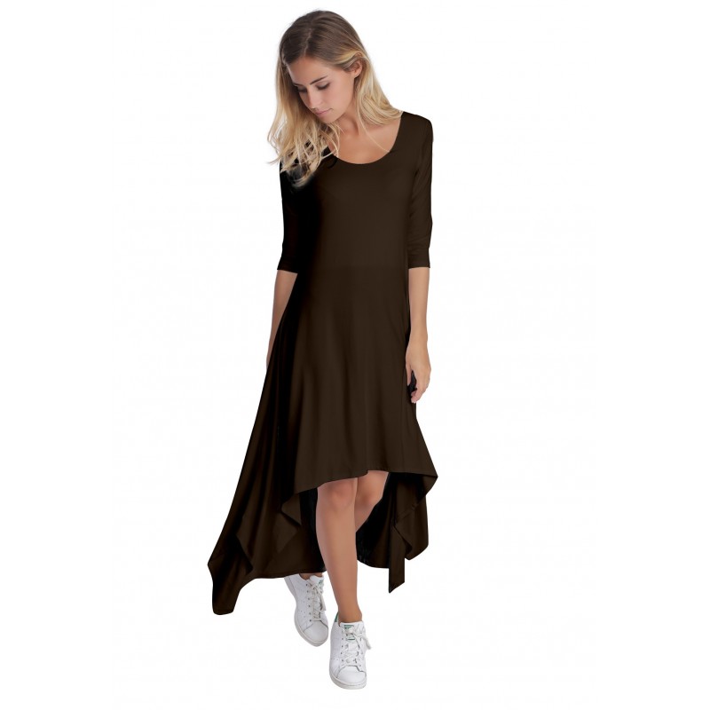 Robe déstructurée manches 3-4 en modal ANEMONE Robe déstructurée manches 3-4 en modal ANEMONE